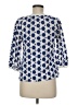 Wrap 100% Cotton Print Blue 3/4 Sleeve Blouse Size 6 - photo 2