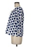 Wrap 100% Cotton Print Blue 3/4 Sleeve Blouse Size 6 - photo 5
