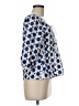 Wrap 100% Cotton Print Blue 3/4 Sleeve Blouse Size 6 - photo 4