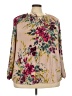 Valerie Stevens 100% Polyester Floral Tan 3/4 Sleeve Blouse Size 2X - photo 1