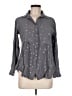 Solitaire 100% Rayon Stars Gray 3/4 Sleeve Button-Down Shirt Size M - photo 1