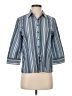 Studio Works Stripes Blue 3/4 Sleeve Button-Down Shirt Size S - photo 1