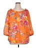 Chaps 100% Polyester Orange 3/4 Sleeve Blouse Size 1X - photo 1