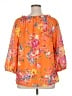 Chaps 100% Polyester Orange 3/4 Sleeve Blouse Size 1X - photo 2