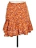 Shein Floral Orange Casual Skirt Size 6 - photo 1