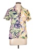 Maaji Tropical Purple Pink Short Sleeve Blouse Size L - photo 1
