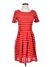 Bordeaux Stripes Red Casual Dress Size XS - photo 1