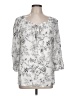 Christopher & Banks 100% Rayon Silver 3/4 Sleeve Blouse Size L - photo 1