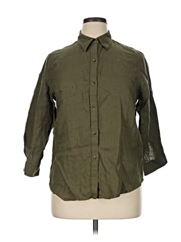 Lauren by Ralph Lauren 3/4 Sleeve Button-Down Shirt (view 1)