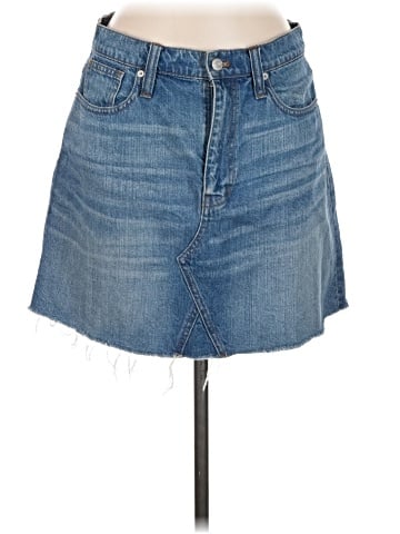 Madewell Rigid Denim A-Line Mini Skirt in Leandra Wash (view 1)