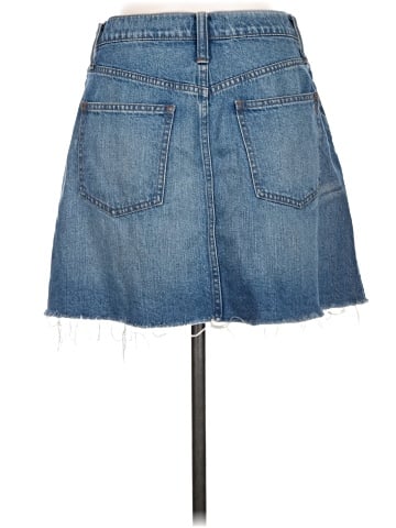 Madewell Rigid Denim A-Line Mini Skirt in Leandra Wash (view 2)