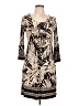 En Focus Studio Print Tan Casual Dress Size 12 - photo 1