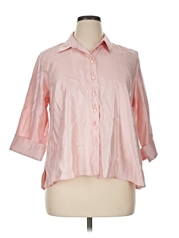 MULTIPLES 3/4 Sleeve Button-Down Shirt (view 1)