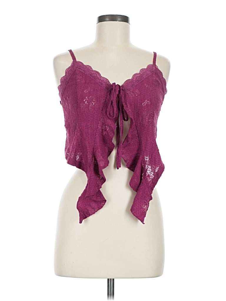 Pre-owned Cider Tank Top Purple Halter Neckline Tops