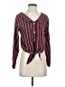 Unbranded Burgundy Long Sleeve Blouse Size S - photo 1