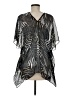 Jerry T 100% Polyester Black Short Sleeve Blouse Size M - photo 2