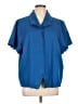 BonWorth 100% Polyester Blue Short Sleeve Blouse Size L (petite) - photo 1