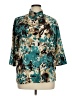 Alia Print Teal 3/4 Sleeve Blouse Size 14 - photo 1