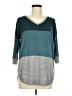 Maurices Color Block Teal Pullover Sweater Size M - photo 1