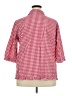 D&Co. Checkered-gingham Red 3/4 Sleeve Button-Down Shirt Size 2X - photo 2