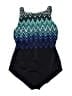 Reebok Chevron-herringbone Black One Piece Swimsuit Size 18 - photo 1