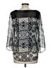 AGB 100% Polyester Black 3/4 Sleeve Blouse Size M - photo 2