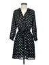 Ann Taylor LOFT 100% Polyester Print Black Casual Dress Size 00 Petite - photo 1