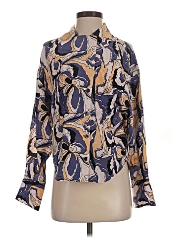 Equipment Long Sleeve Silk Top (view 1)