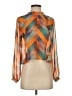 Astr 100% Polyester Chevron-herringbone Orange Long Sleeve Blouse Size S - photo 1