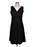 Lands' End Solid Black Casual Dress Size L - photo 1