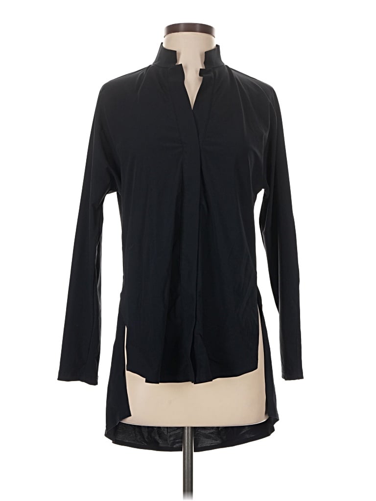 Pre-owned Aday Long Sleeve Blouse In Black