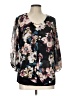 Apt. 9 100% Polyester Black 3/4 Sleeve Blouse Size L - photo 1