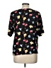 Assorted Brands 100% Rayon Floral Black Short Sleeve Blouse Size L - photo 2