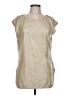 Worthington 100% Polyester Metallic Gold Short Sleeve Blouse Size L - photo 1