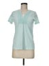 Basic Editions 100% Cotton Teal Short Sleeve Blouse Size M - photo 1