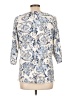 Chico's 100% Polyester Damask Blue 3/4 Sleeve Blouse Size L - photo 2