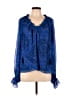 Ramy Brook Blue Long Sleeve Blouse Size L - photo 1