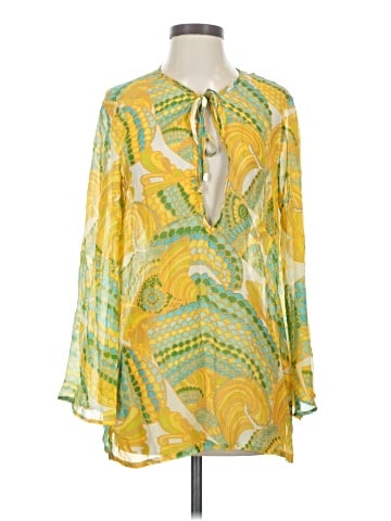Trina Turk Long Sleeve Silk Top (view 1)