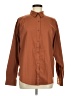 Express Solid Brown Long Sleeve Button-Down Shirt Size M - photo 1