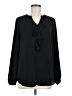 Mossimo 100% Polyester Black Long Sleeve Blouse Size M - photo 1