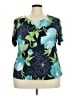Susan Graver Blue Short Sleeve Top Size 2X - photo 1