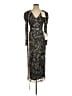 Mac Duggal 100% Polyester Black Silver Cocktail Dress Size 4 - photo 1