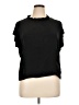 Splendid 100% Silk Black Short Sleeve Top Size XL - photo 1