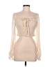 Privy 100% Polyester Ivory Long Sleeve Blouse Size M - photo 1