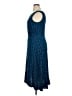 Perceptions 100% Polyester Paisley Blue Casual Dress Size 14 - photo 5