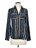 Nic + Zoe 100% Polyester Stripes Blue Long Sleeve Blouse Size XS - photo 1