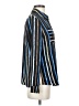 Nic + Zoe 100% Polyester Stripes Blue Long Sleeve Blouse Size XS - photo 4