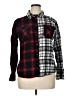 rue21 100% Cotton Plaid Black Long Sleeve Button-Down Shirt Size XL - photo 1