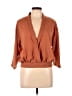 Forever 21 100% Polyester Brown Orange 3/4 Sleeve Blouse Size L - photo 1