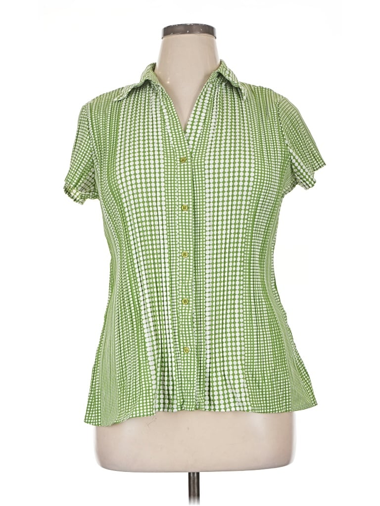 Pre-owned Apt. 9 Short Sleeve Blouse In Green